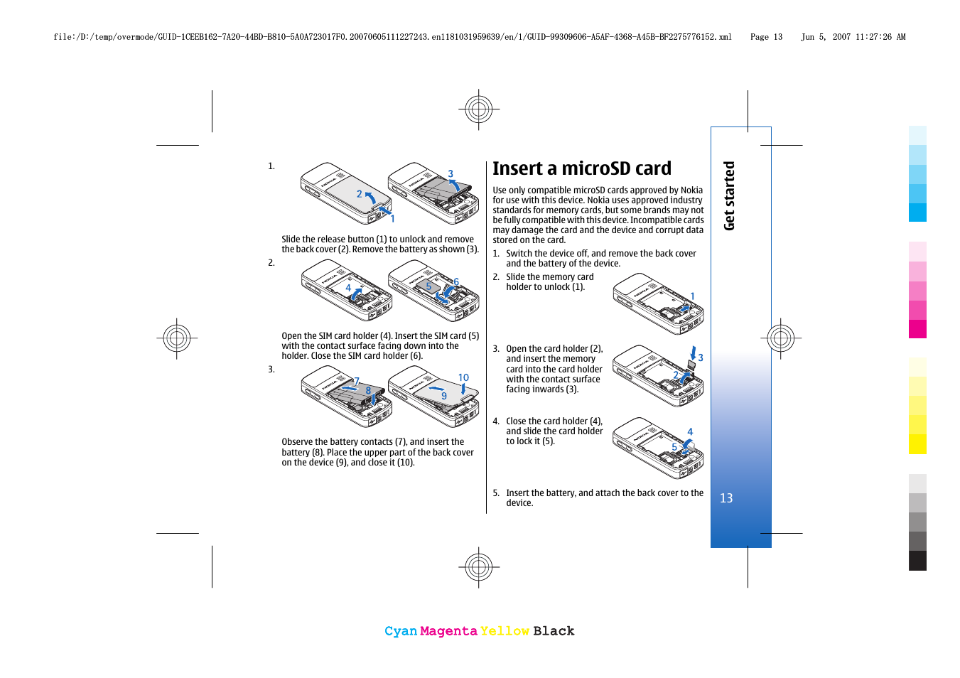 Insert a microsd card | Nokia 3109 User Manual | Page 15 / 86