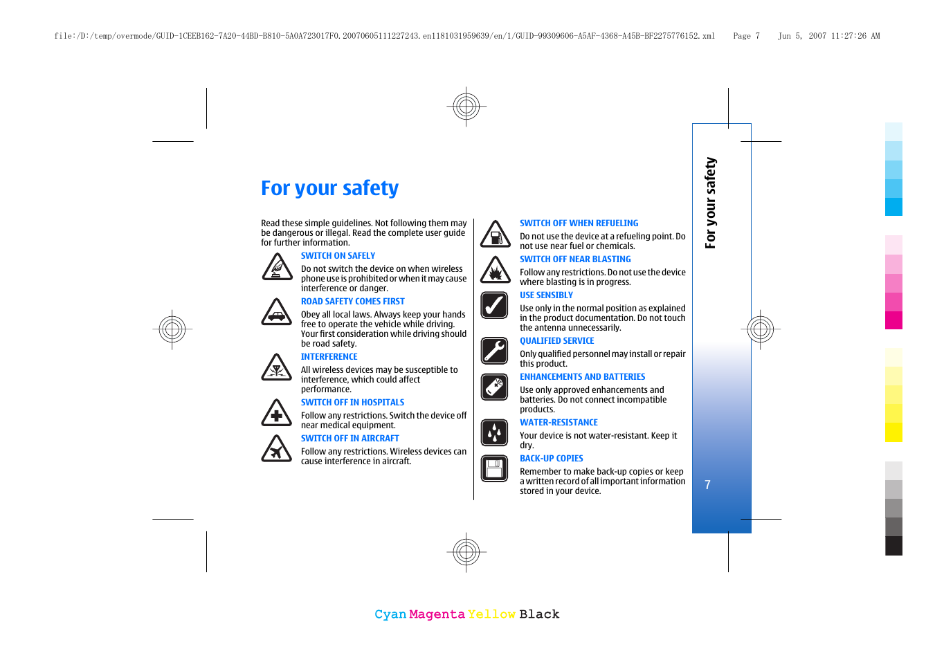 For your safety | Nokia 3109 User Manual | Page 9 / 86