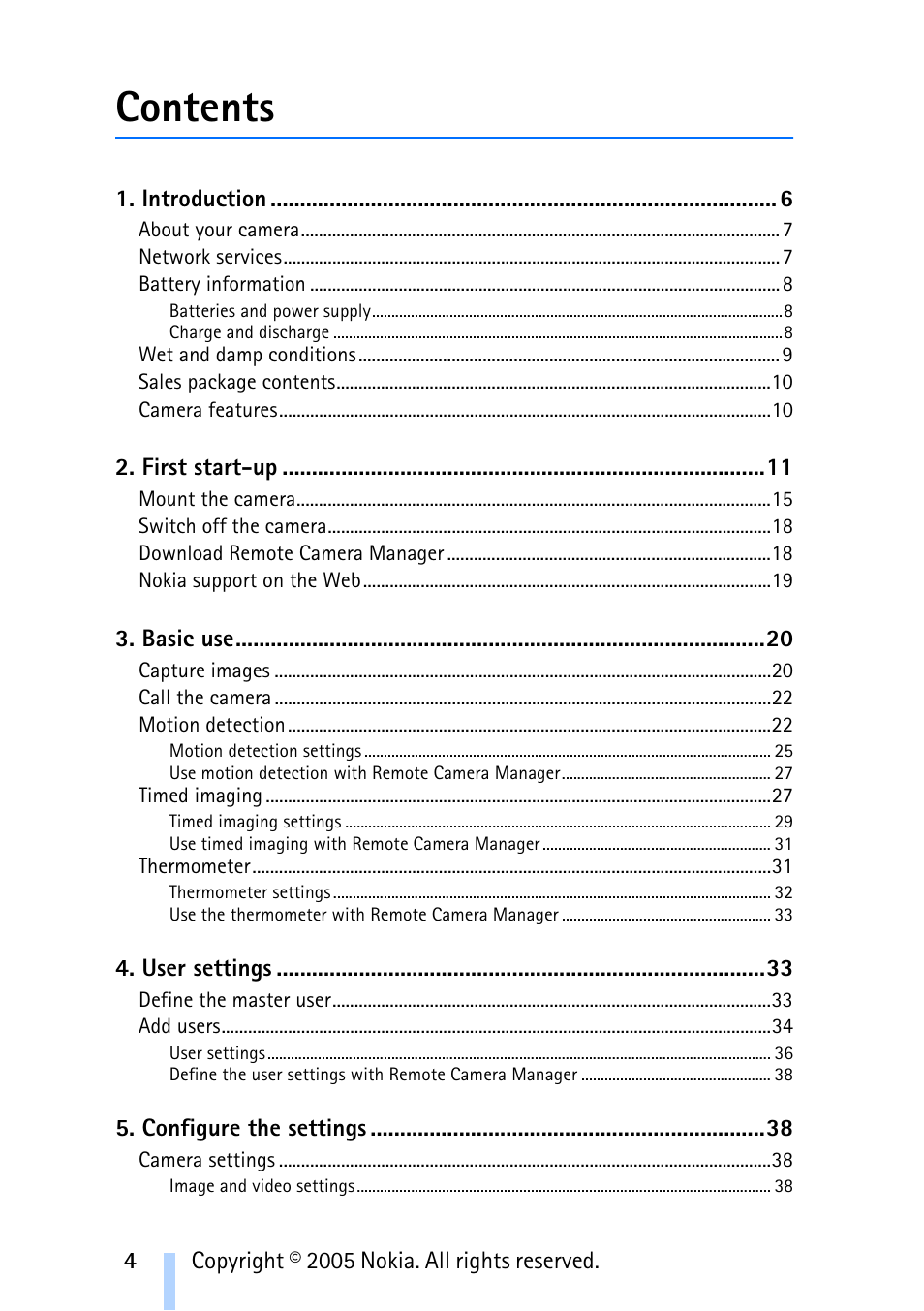 Nokia Remote Camera User Manual | Page 4 / 62