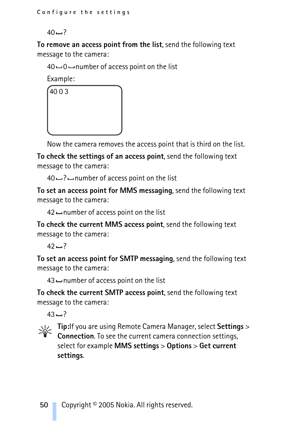 Nokia Remote Camera User Manual | Page 50 / 62