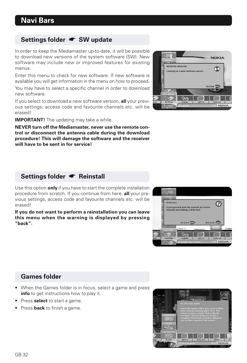 Navi bars | Nokia 230 T User Manual | Page 32 / 36