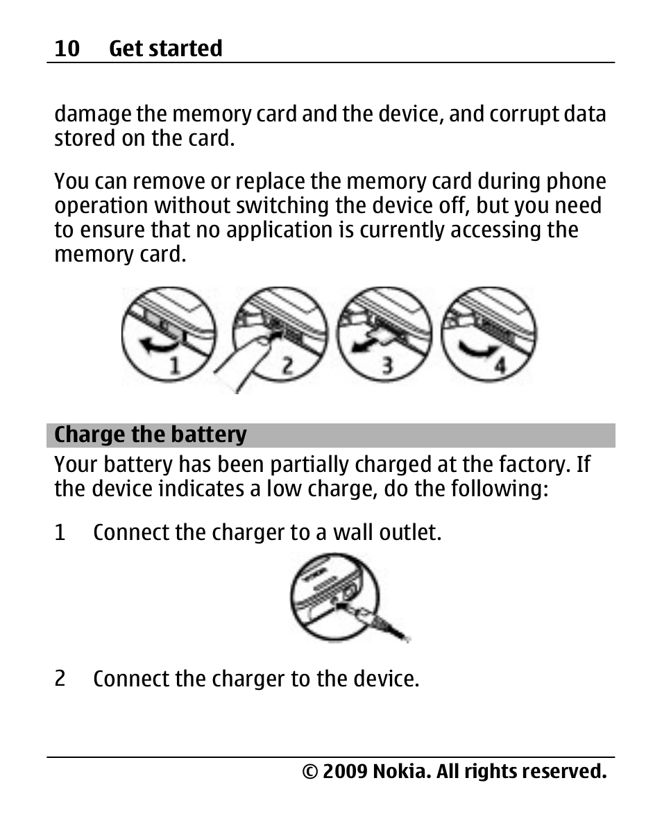Charge the battery | Nokia 2690 User Manual | Page 10 / 90