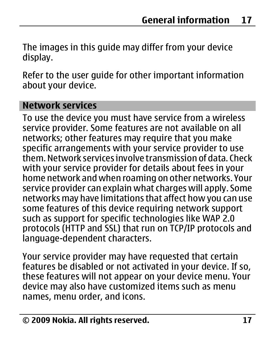 Network services | Nokia 2720 User Manual | Page 17 / 78