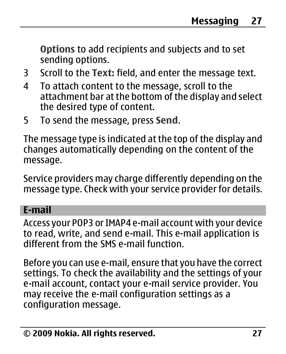 E-mail | Nokia 2720 User Manual | Page 27 / 78