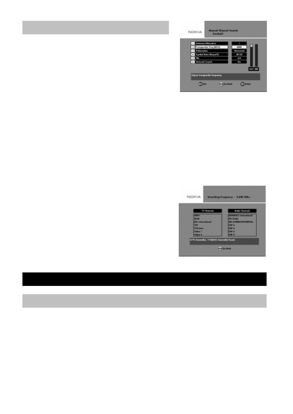 Manual channel search, Viewing tv, General information | Nokia 9650S User Manual | Page 13 / 27