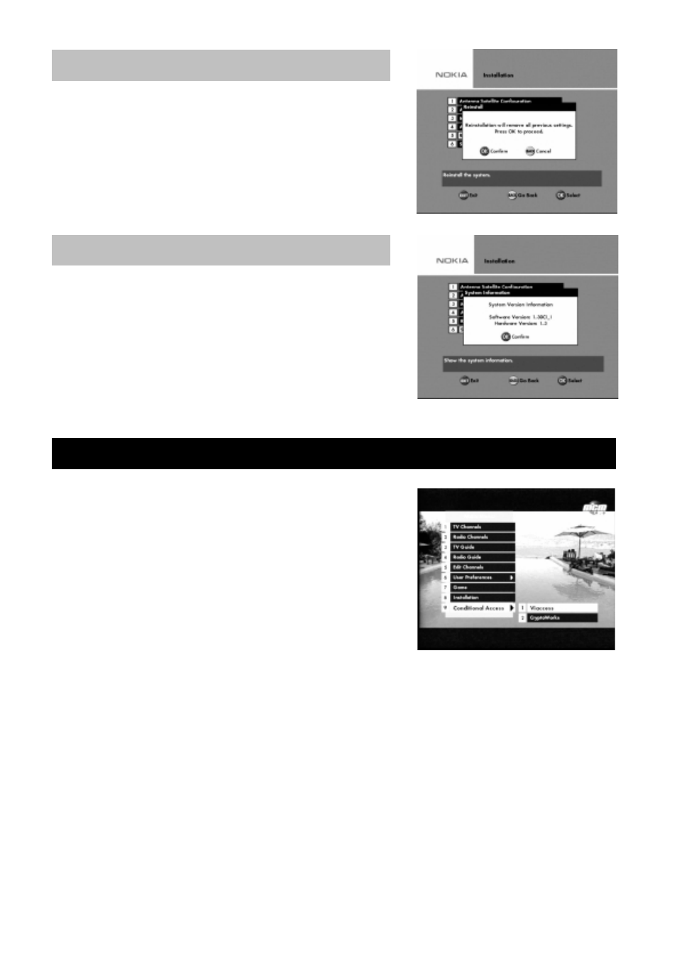 Reinstall, System information, Conditional access | Nokia 9650S User Manual | Page 23 / 27