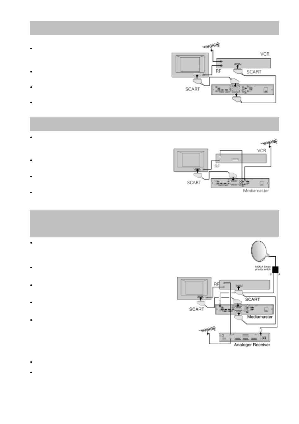 Connecting to a tv and a video recorder, If your vcr does not have a scart connector | Nokia 9650S User Manual | Page 6 / 27