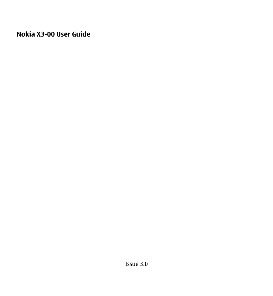 Nokia X3-00 User Manual | 87 pages