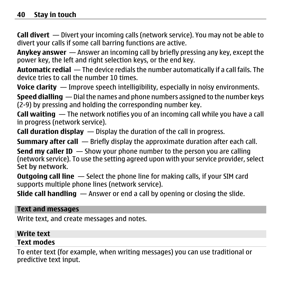 Text and messages, Write text, Text modes | Nokia X3-00 User Manual | Page 40 / 87