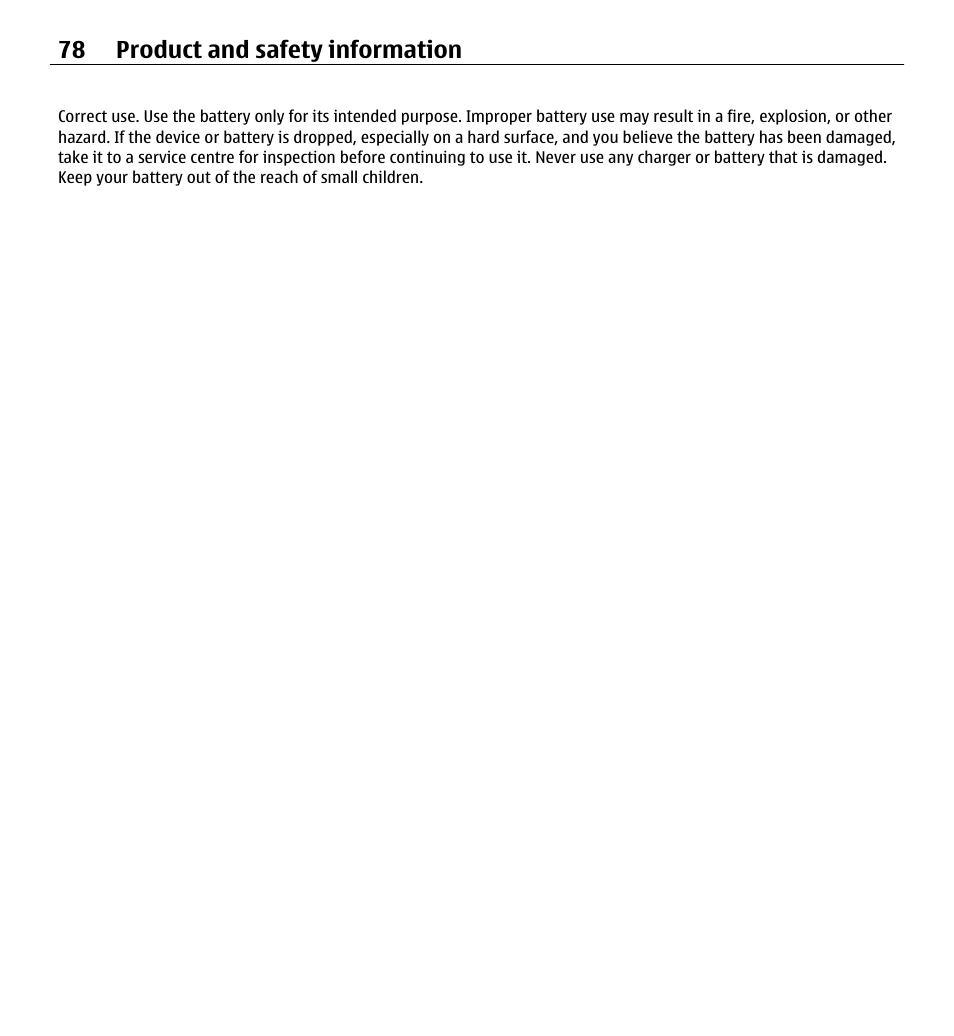 78 product and safety information | Nokia X3-00 User Manual | Page 78 / 87