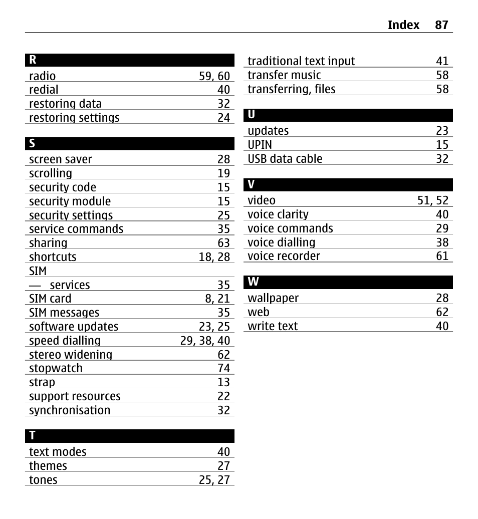 Nokia X3-00 User Manual | Page 87 / 87