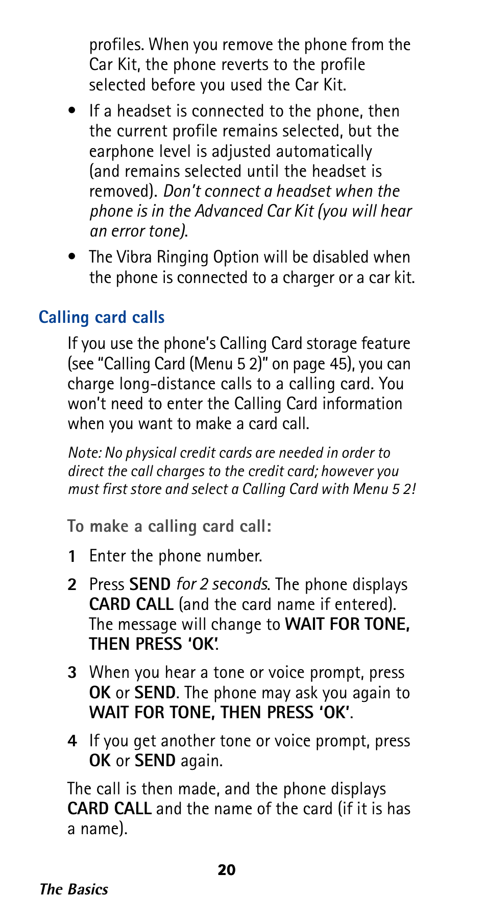 Calling card calls | Nokia 282 User Manual | Page 25 / 93