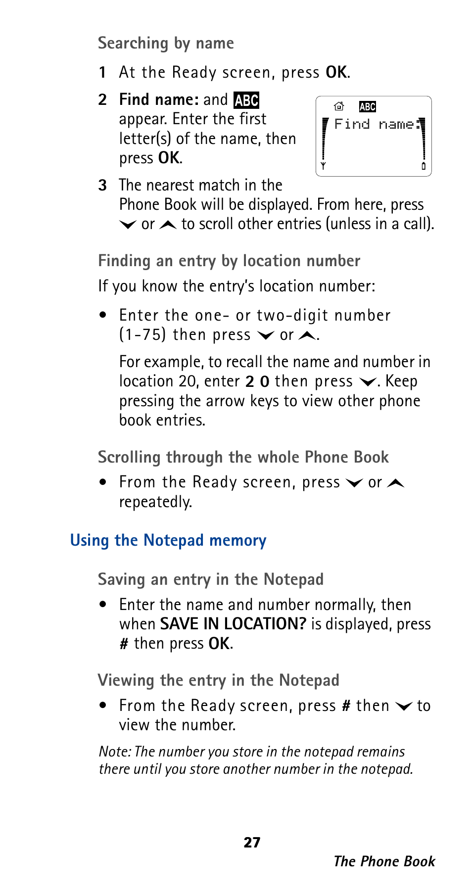 Using the notepad memory | Nokia 282 User Manual | Page 32 / 93