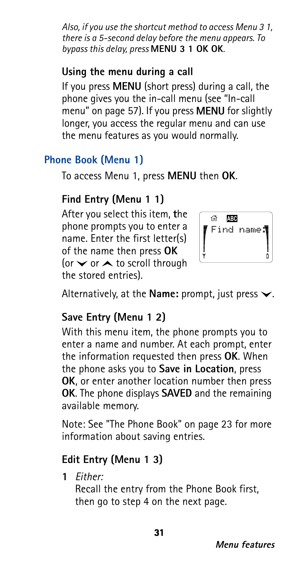 Phone book (menu 1) | Nokia 282 User Manual | Page 36 / 93