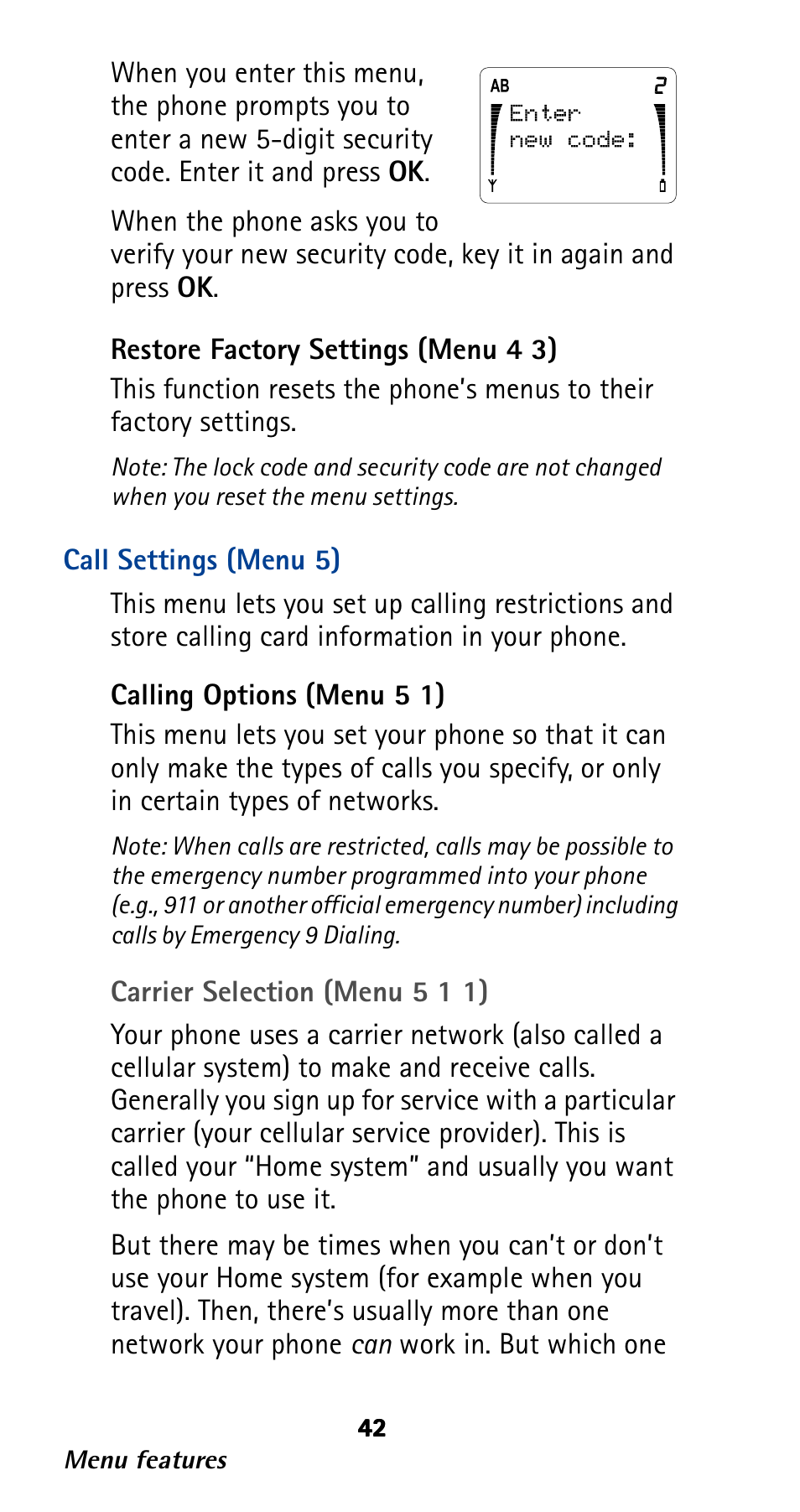 Call settings (menu 5) | Nokia 282 User Manual | Page 47 / 93