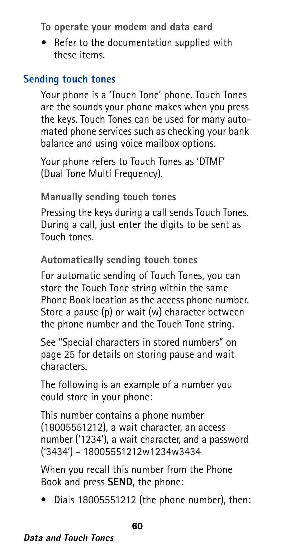 Sending touch tones | Nokia 282 User Manual | Page 65 / 93