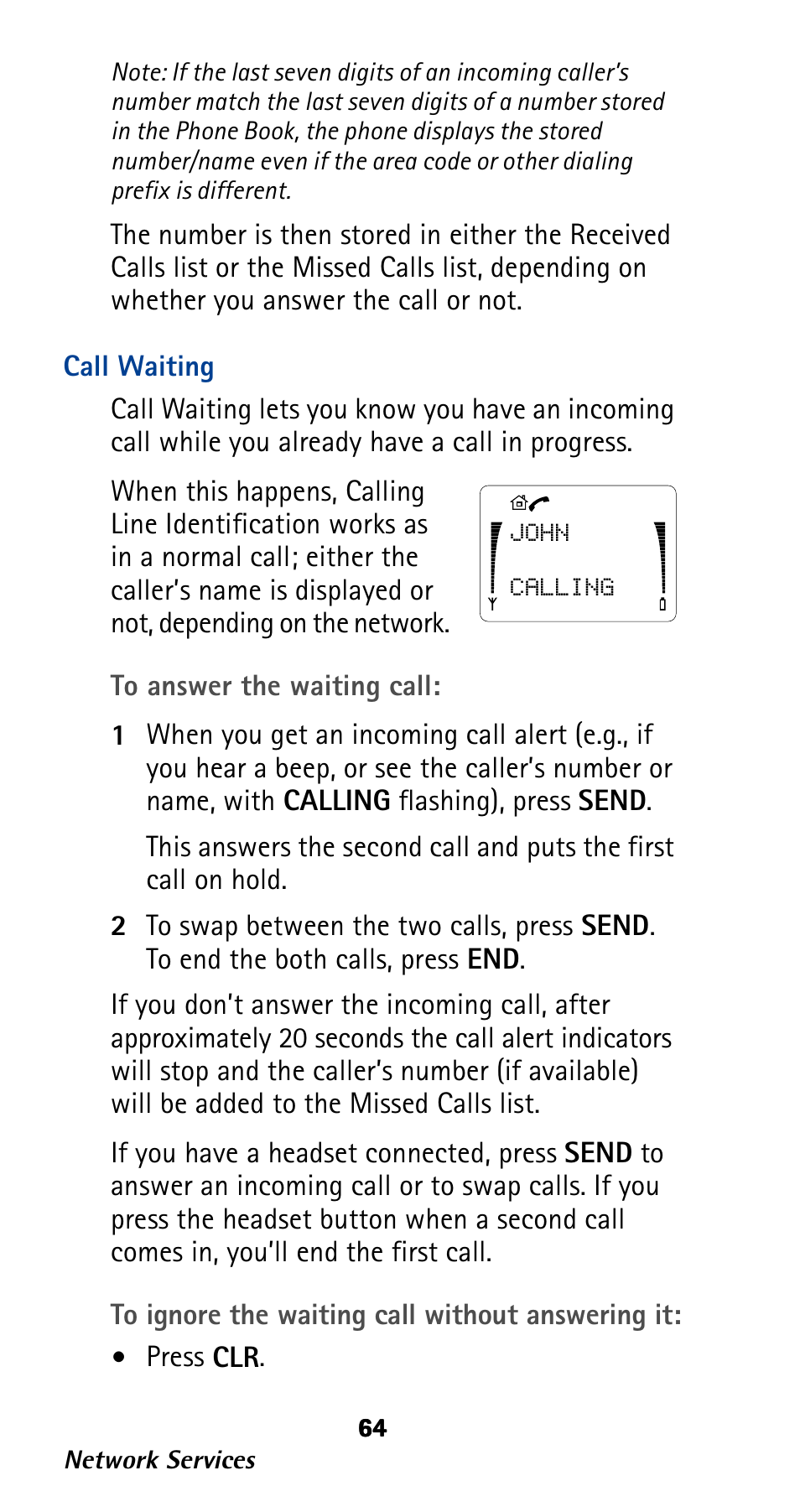 Call waiting | Nokia 282 User Manual | Page 69 / 93