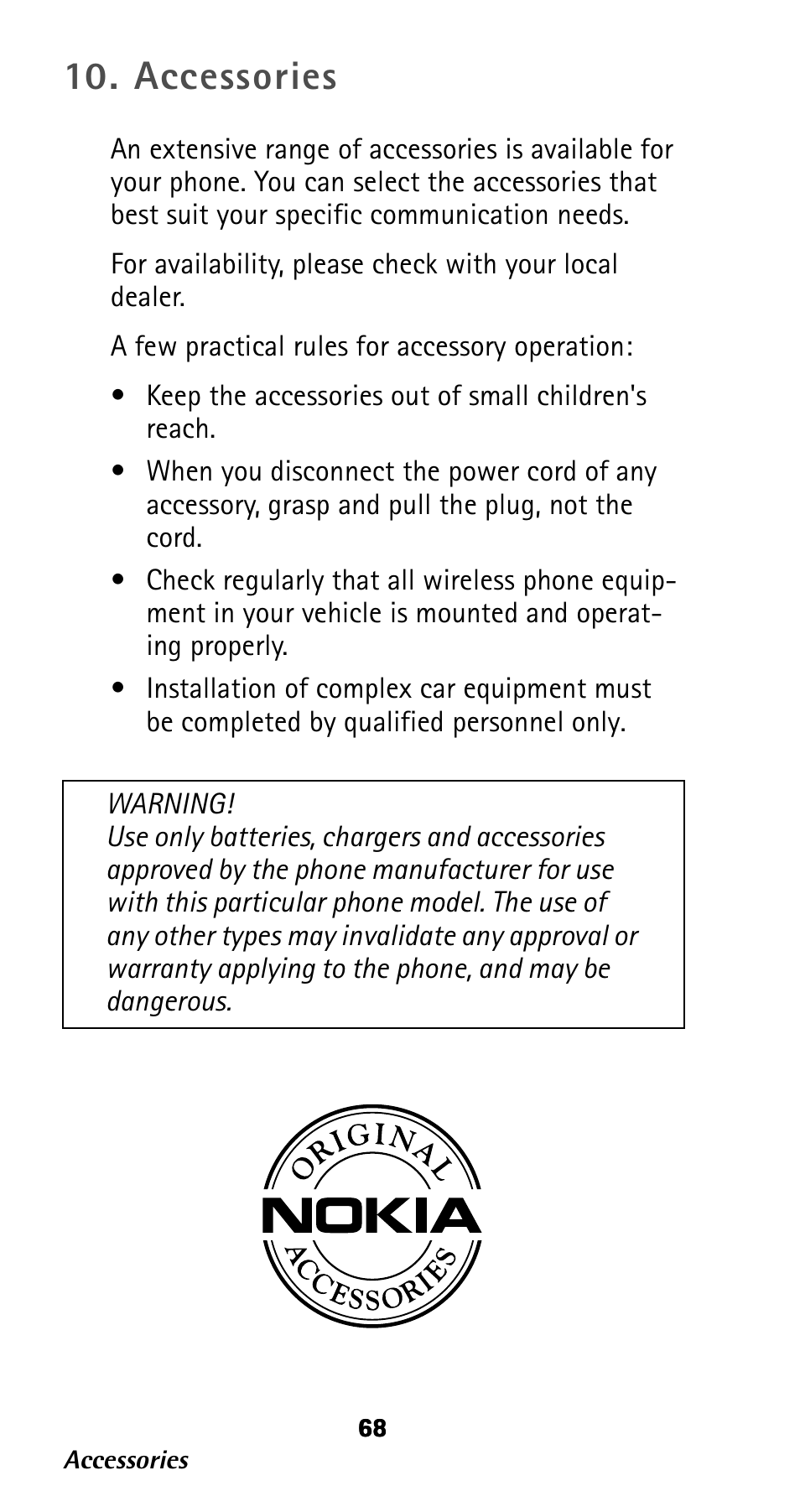 Accessories | Nokia 282 User Manual | Page 73 / 93