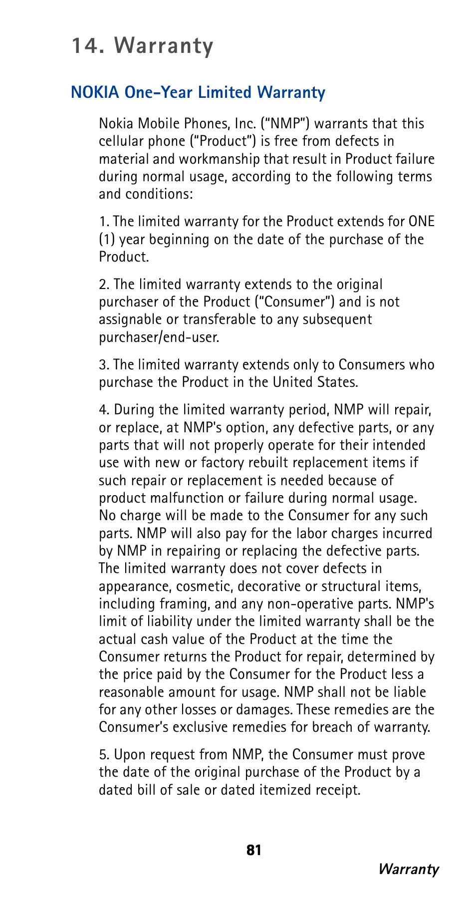 Warranty | Nokia 282 User Manual | Page 86 / 93