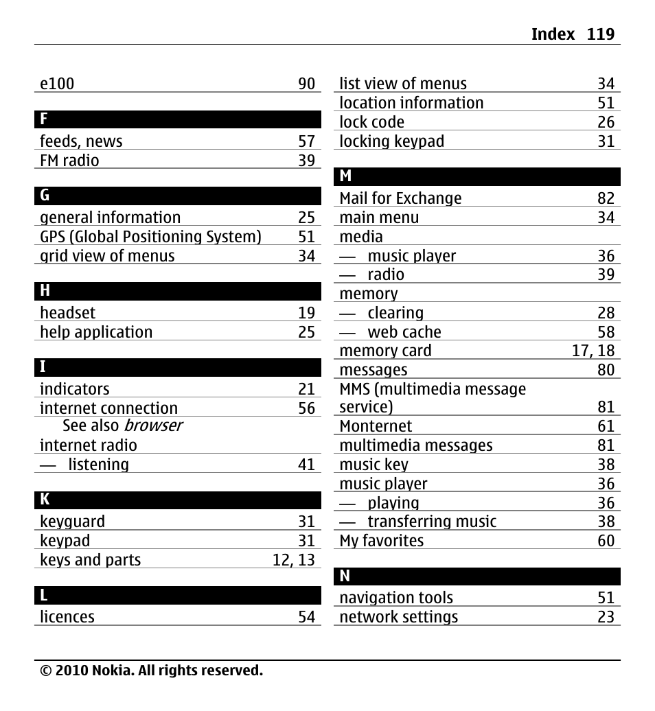 Nokia X500 User Manual | Page 119 / 121