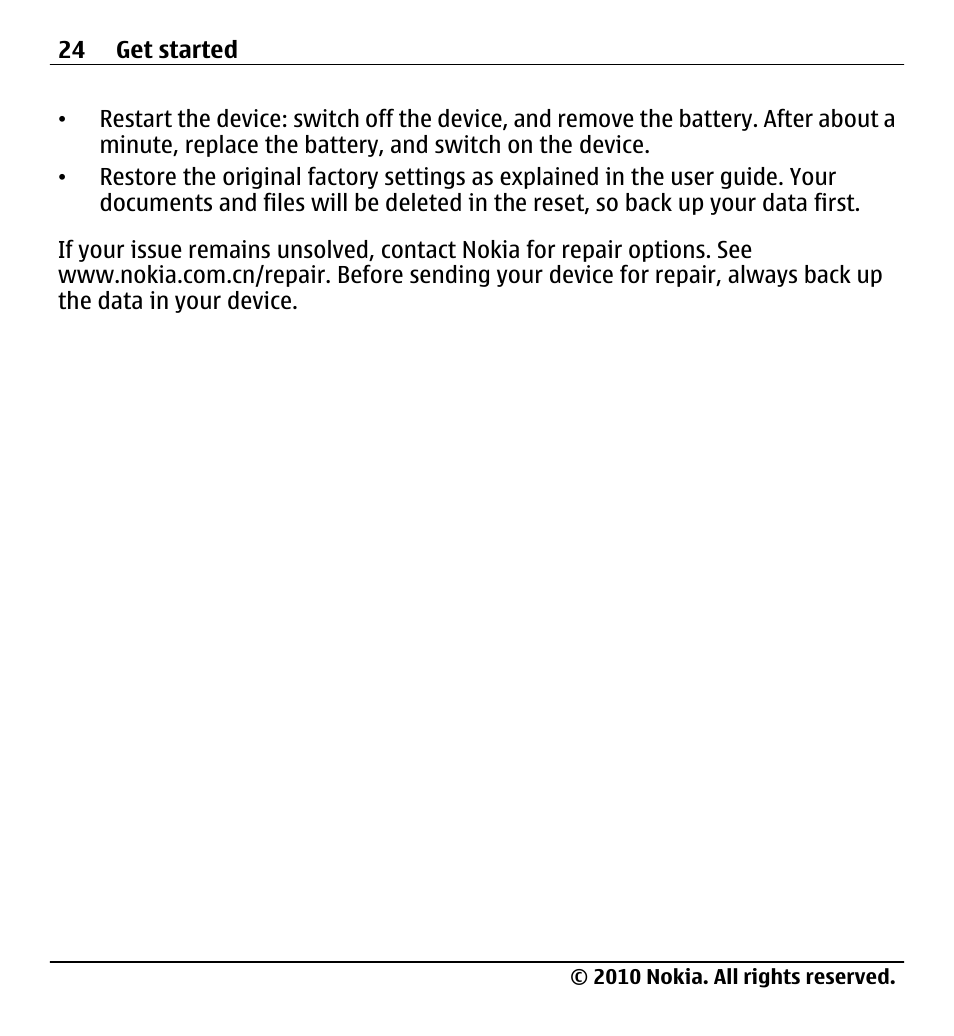 Nokia X500 User Manual | Page 24 / 121