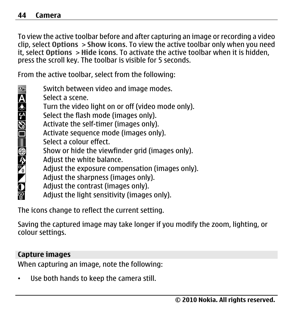 Capture images | Nokia X500 User Manual | Page 44 / 121