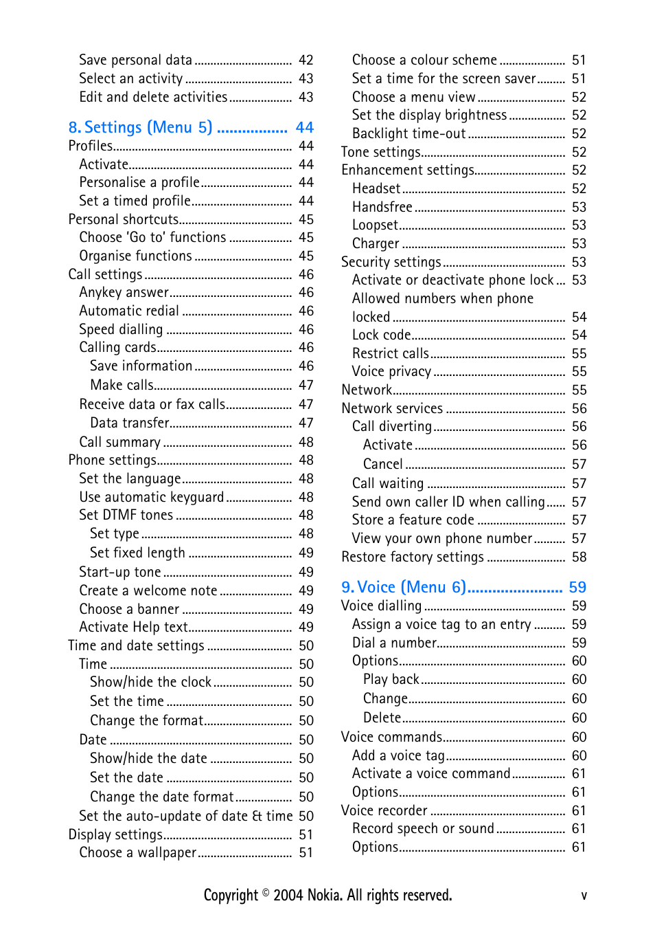 Nokia 3125 User Manual | Page 5 / 87