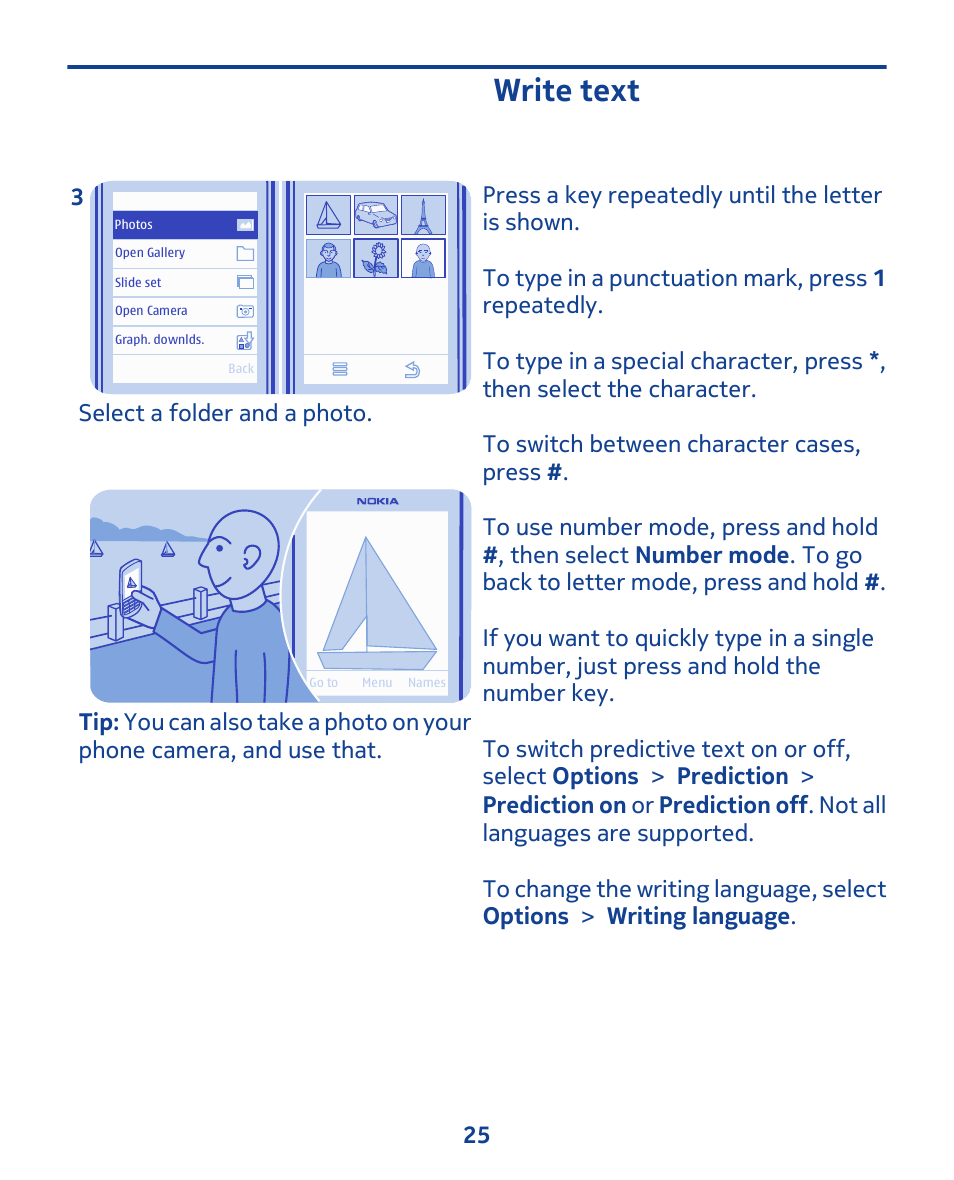 Write text | Nokia 202 User Manual | Page 25 / 60