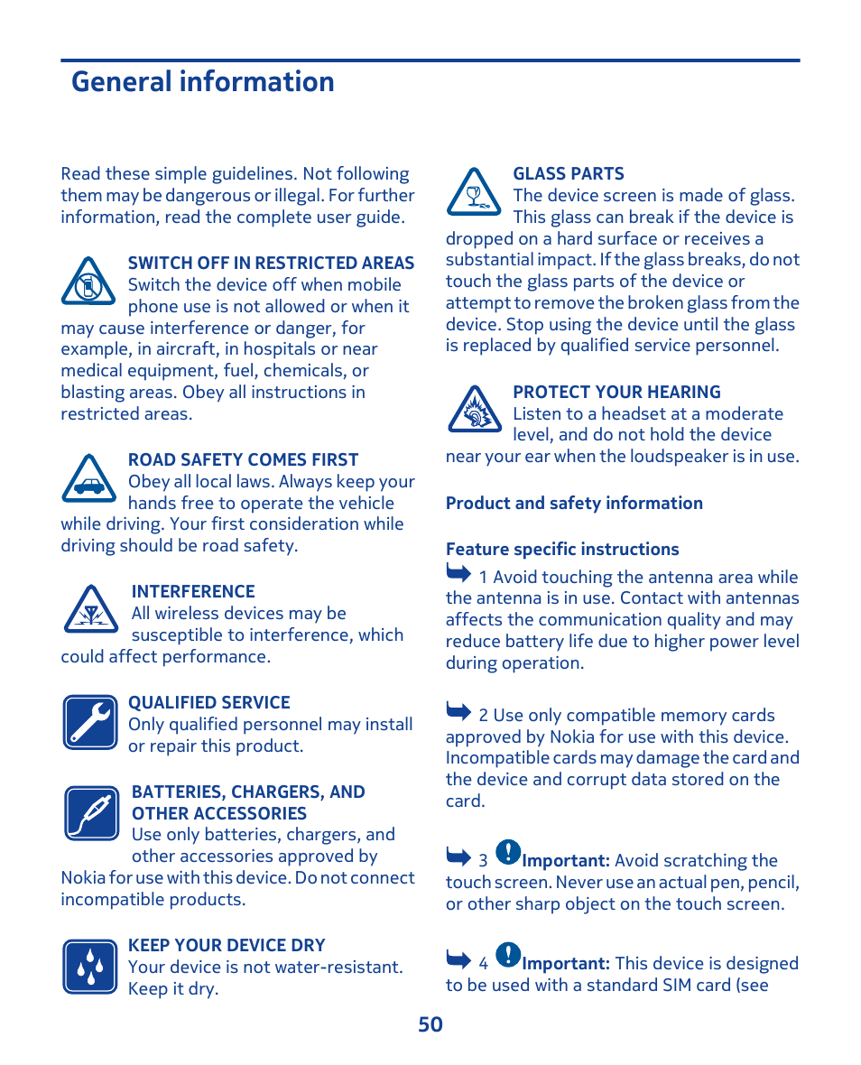 General information | Nokia 202 User Manual | Page 50 / 60