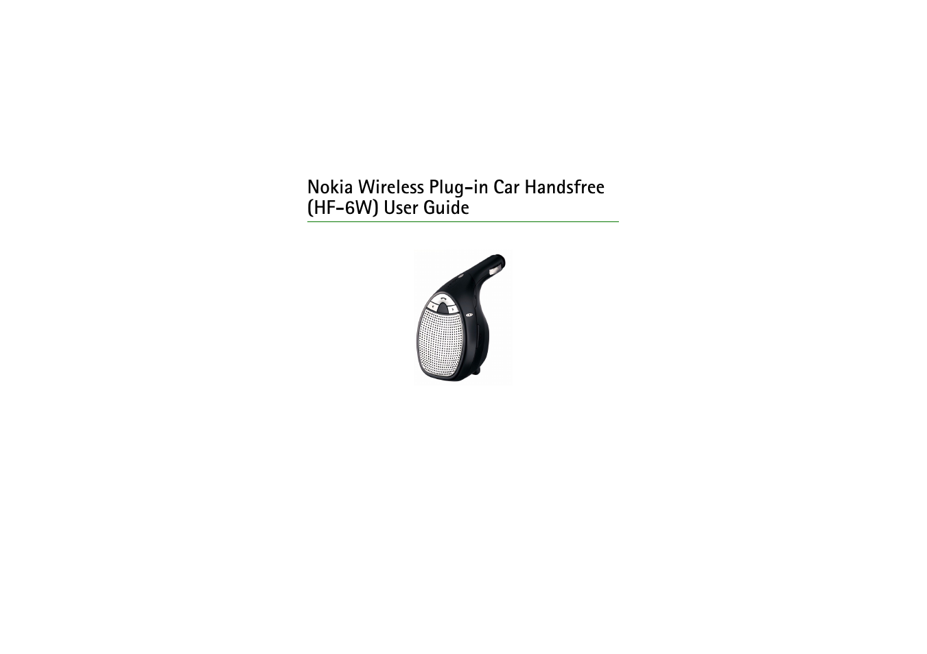 Nokia HF-6W User Manual | 18 pages