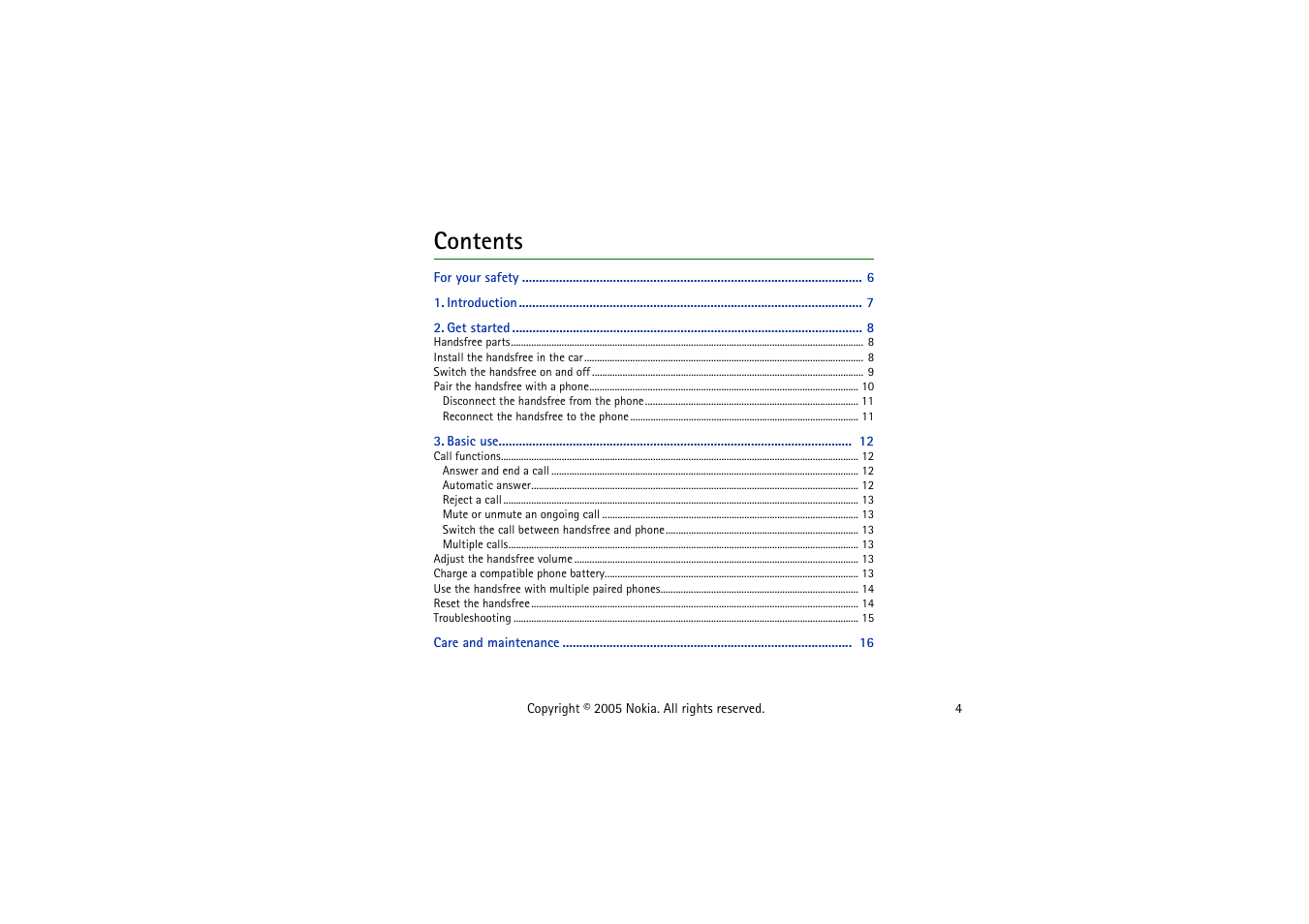 Nokia HF-6W User Manual | Page 4 / 18