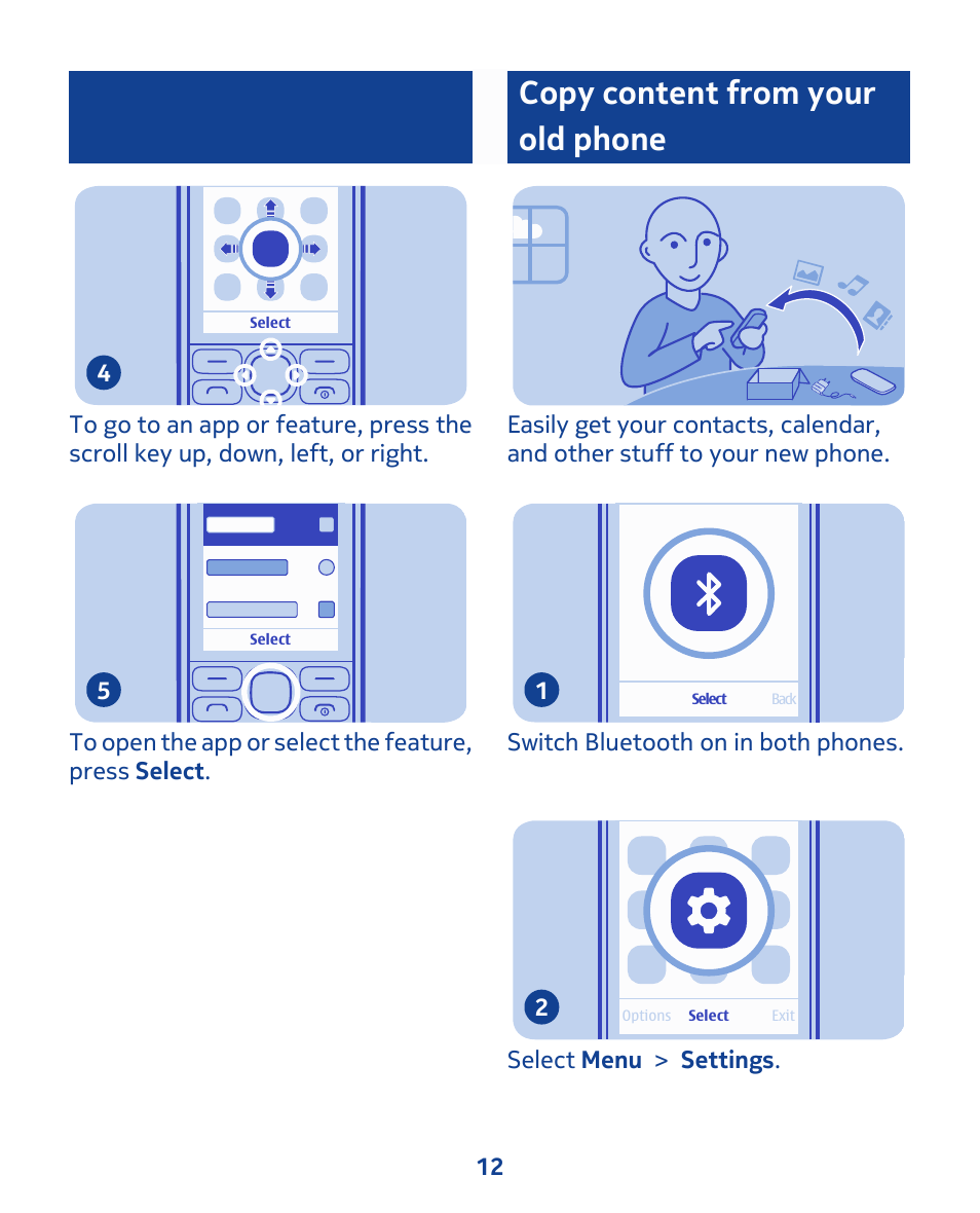 Copy content from your old phone | Nokia 111 User Manual | Page 12 / 56