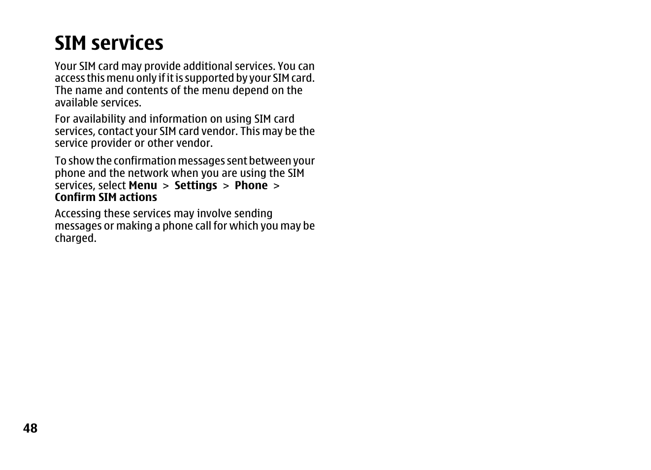 Sim services, See "sim, Services," p. 48 | Nokia 5310 XpressMusi EN User Manual | Page 49 / 62