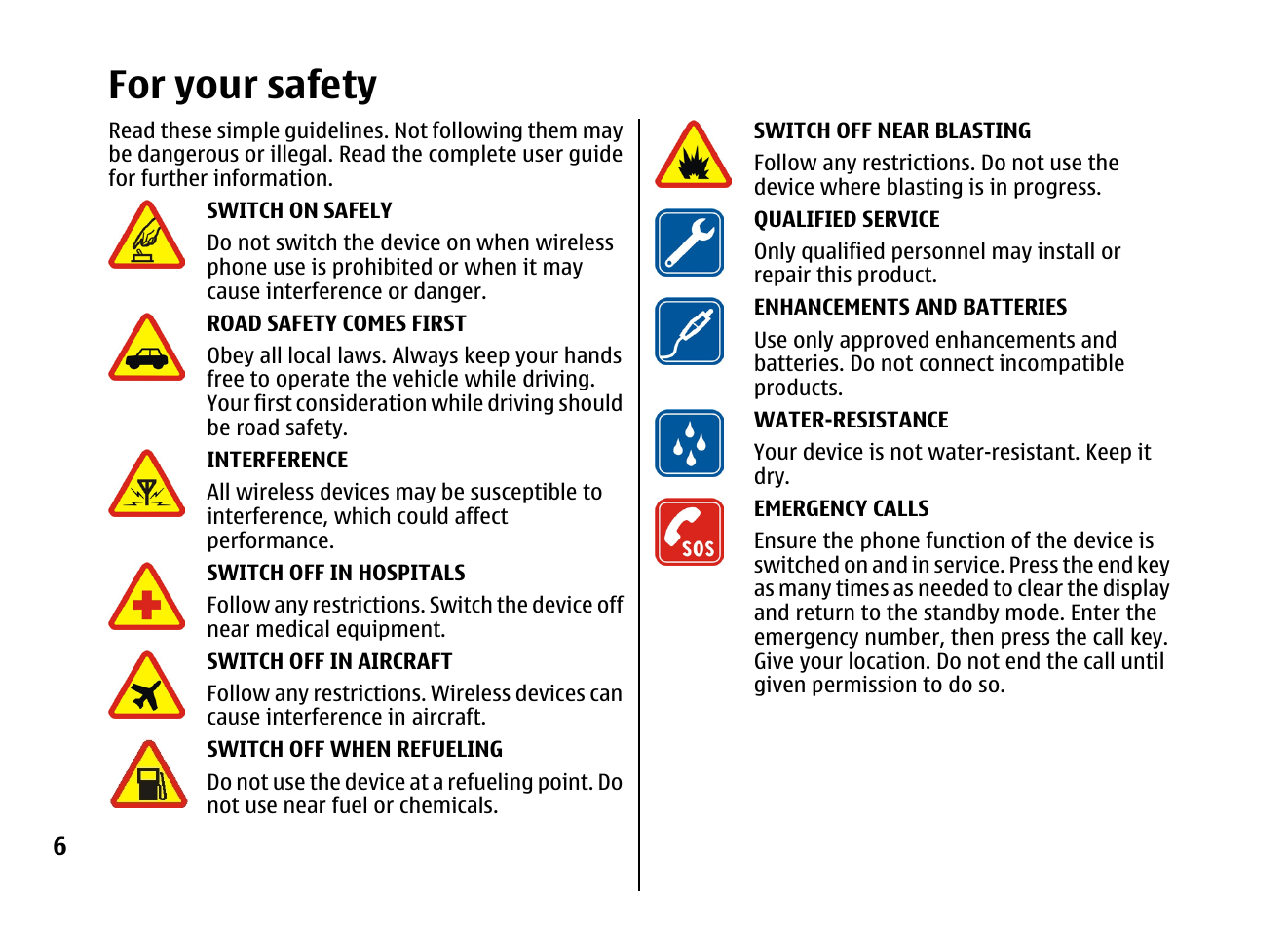 For your safety | Nokia 5310 XpressMusi EN User Manual | Page 7 / 62