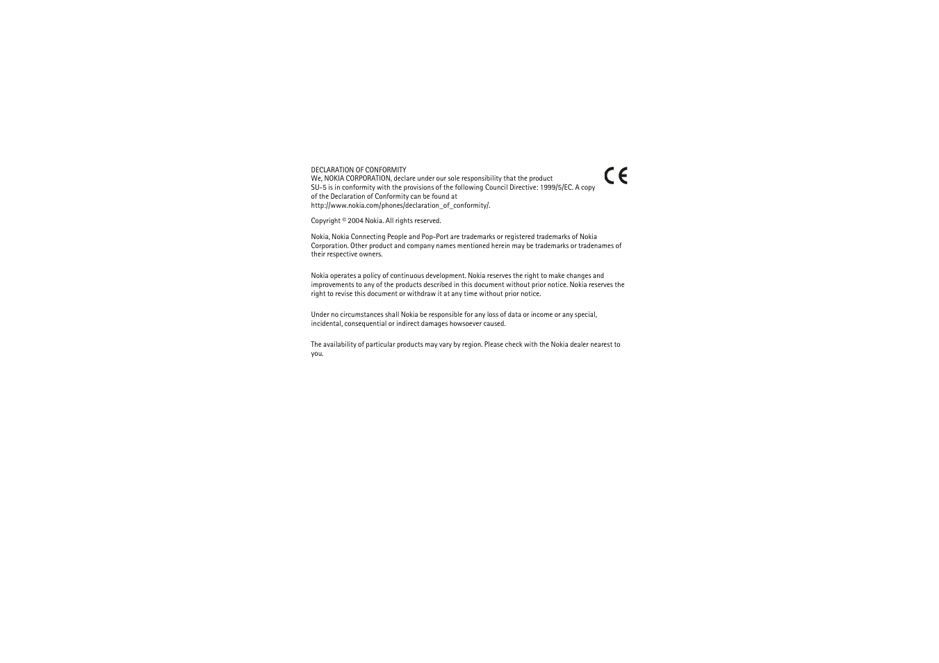 Nokia SU-5 User Manual | Page 2 / 20