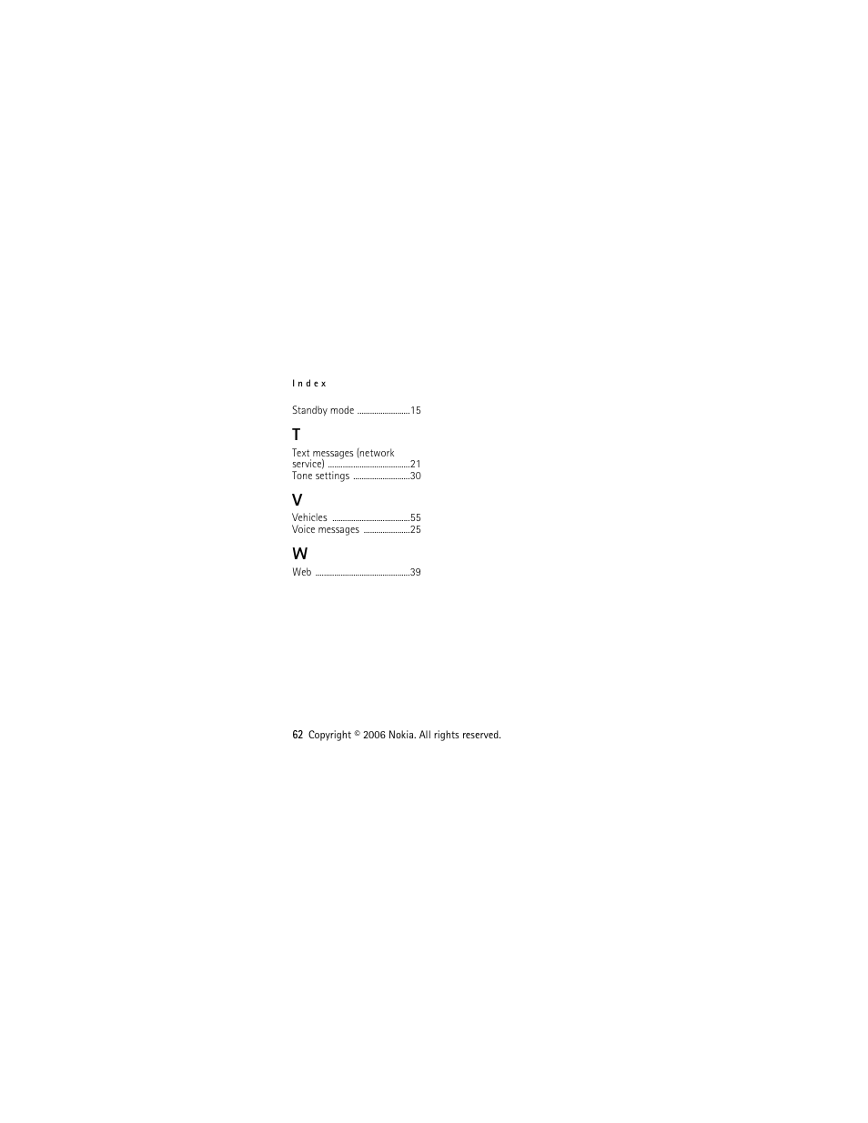 Nokia 2610 User Manual | Page 63 / 63