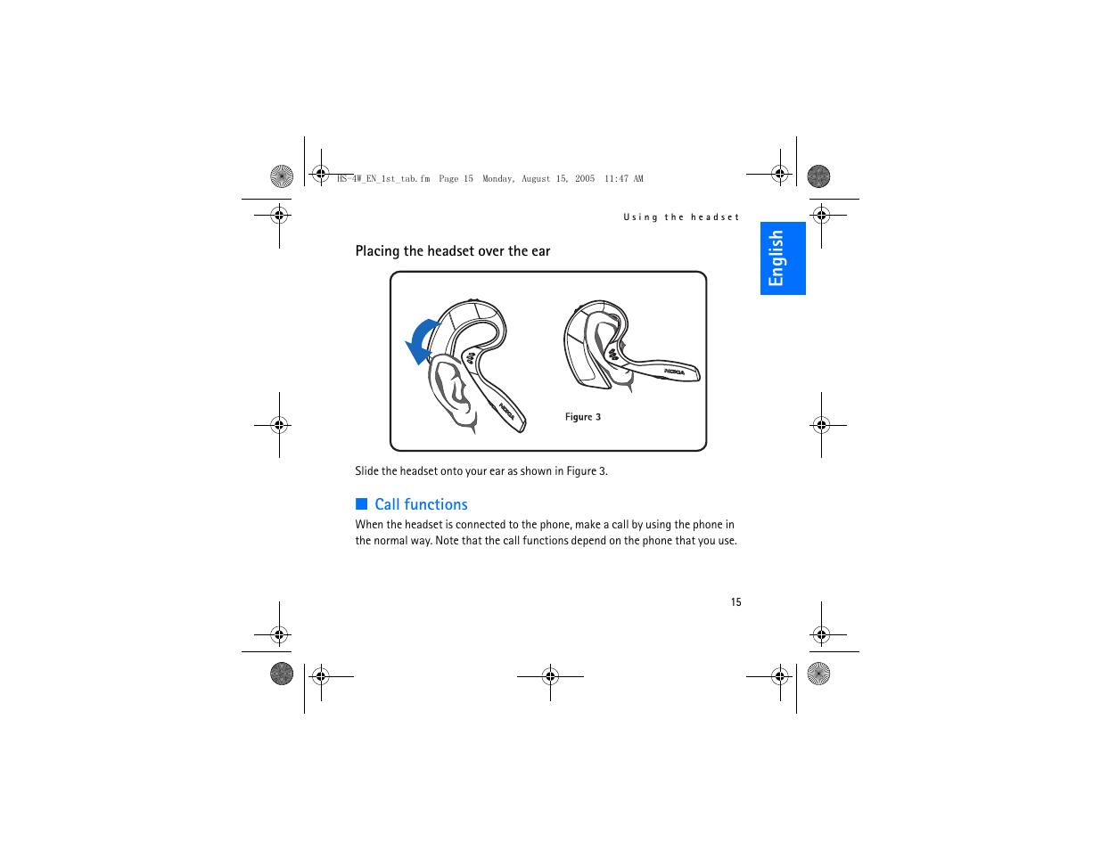 English | Nokia HS 4W User Manual | Page 15 / 110