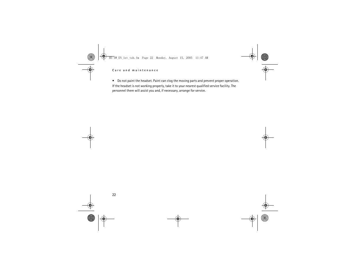 Nokia HS 4W User Manual | Page 22 / 110