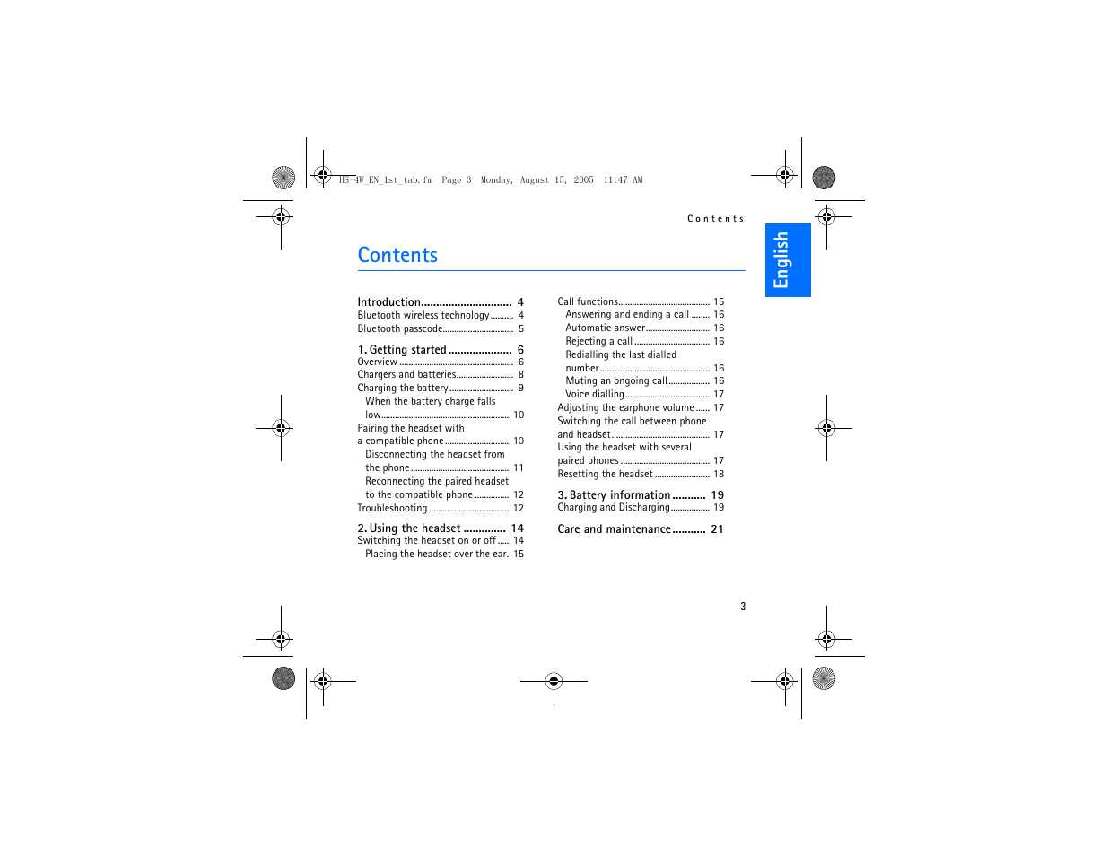 Nokia HS 4W User Manual | Page 3 / 110