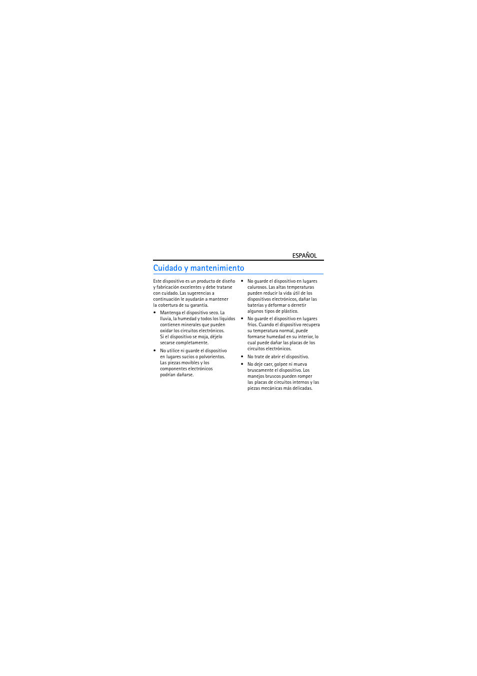 Cuidado y mantenimiento | Nokia BH-301 User Manual | Page 20 / 46