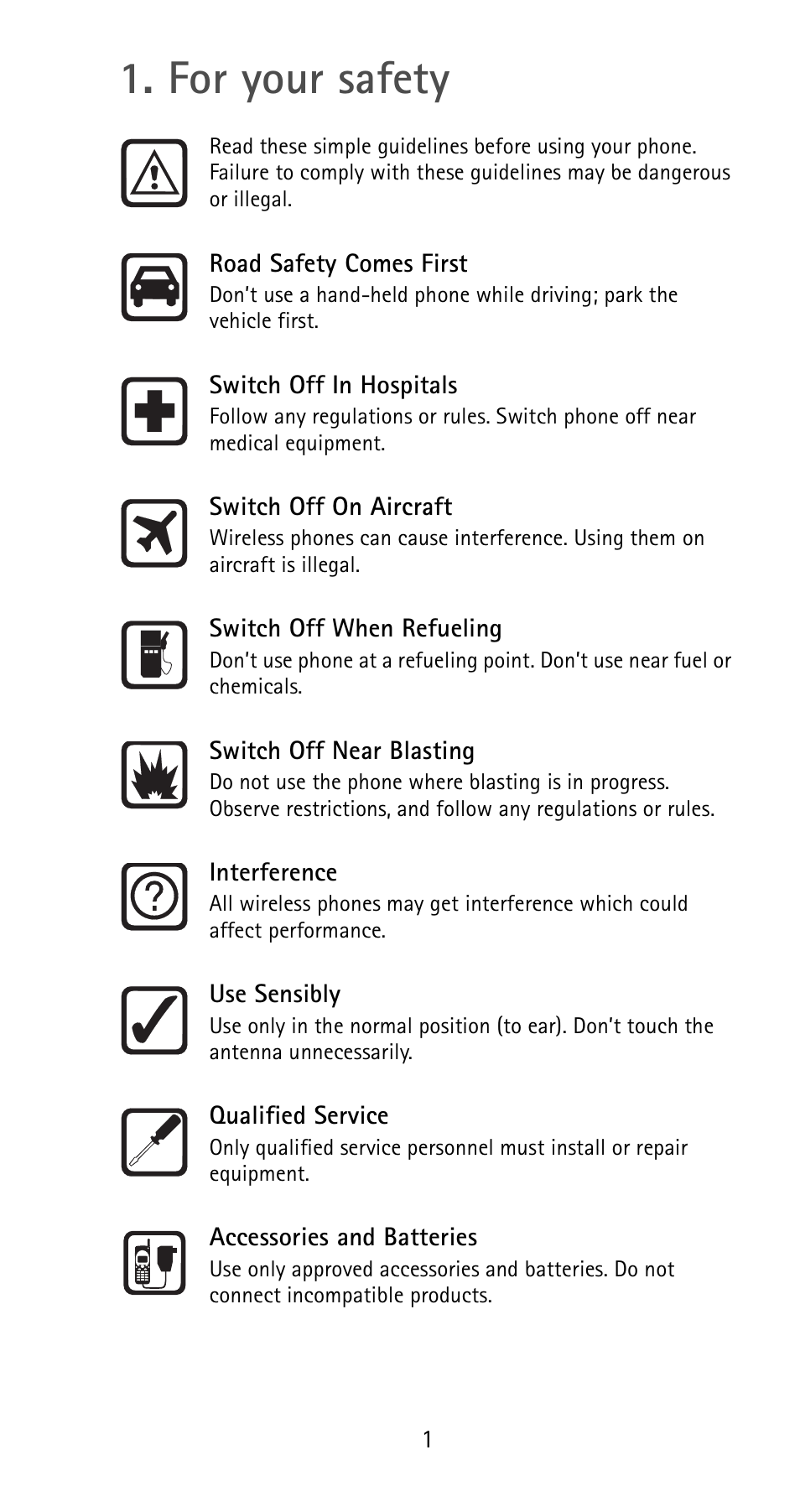 For your safety | Nokia 5180i User Manual | Page 8 / 97