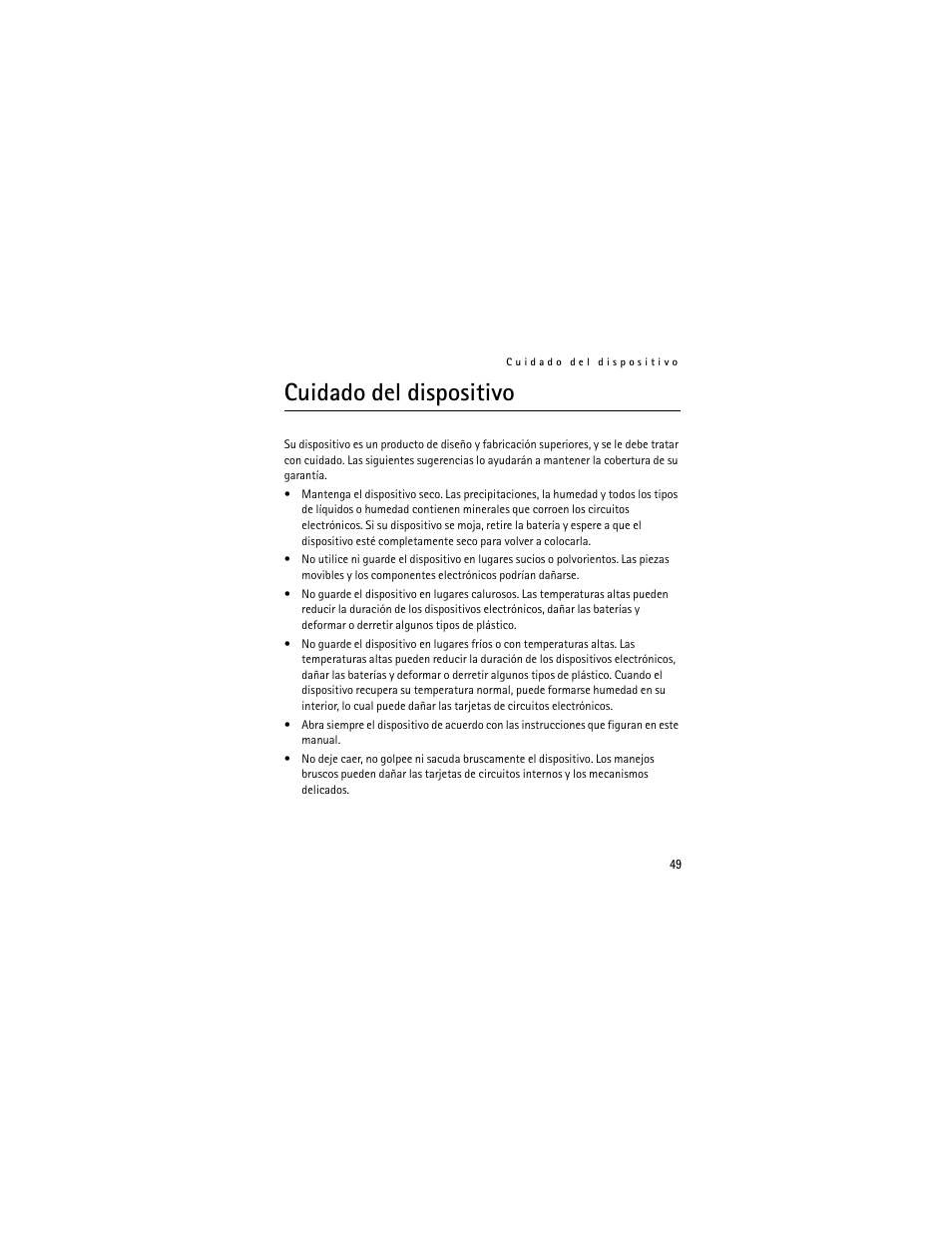 Cuidado del dispositivo | Nokia 2320 User Manual | Page 102 / 112