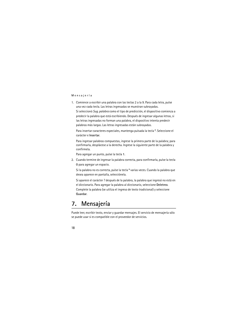 Mensajería | Nokia 2320 User Manual | Page 71 / 112