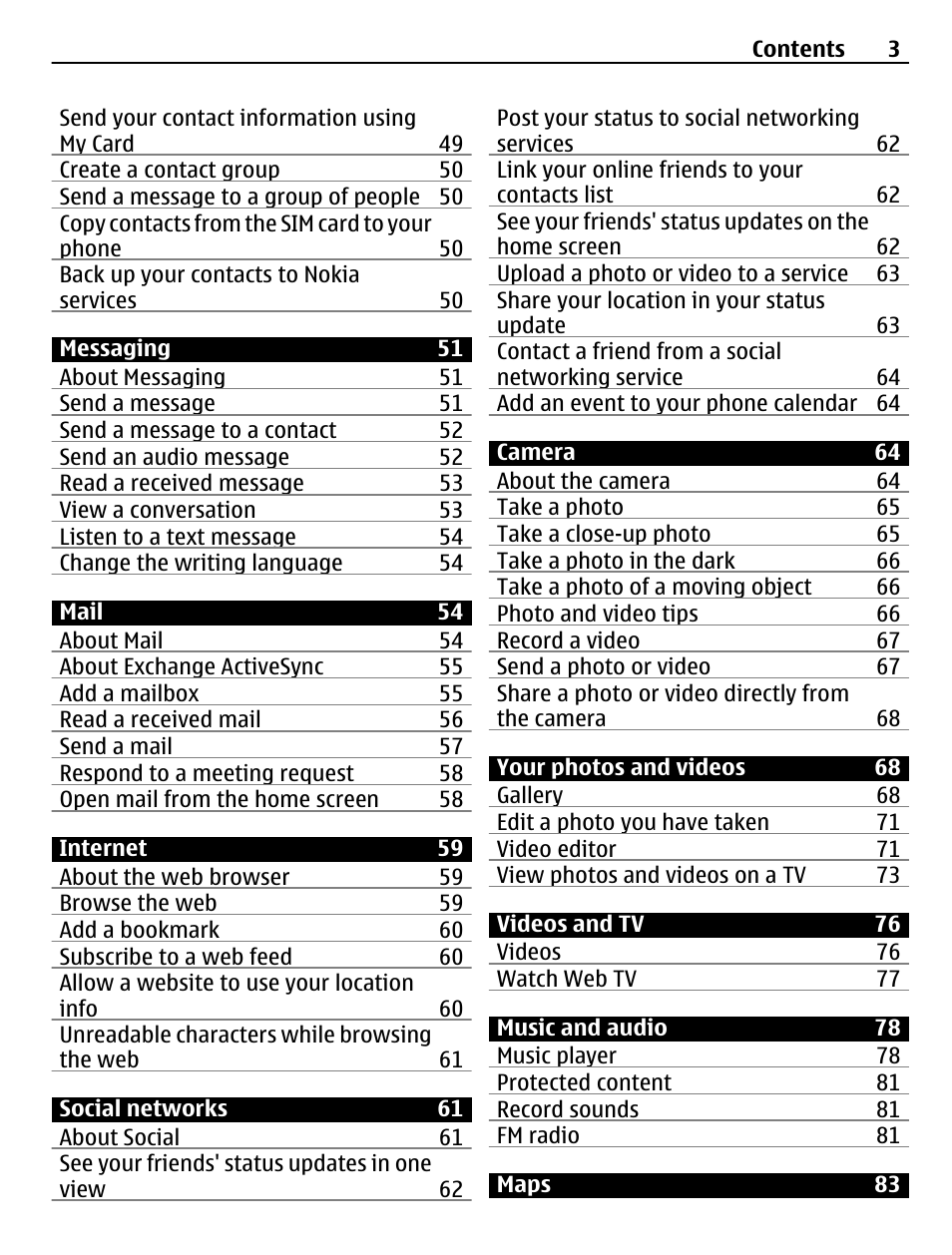 Nokia N8-00 User Manual | Page 3 / 145