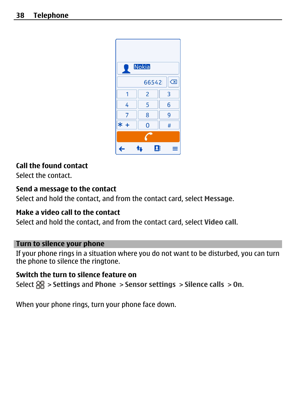 Turn to silence your phone | Nokia N8-00 User Manual | Page 38 / 145