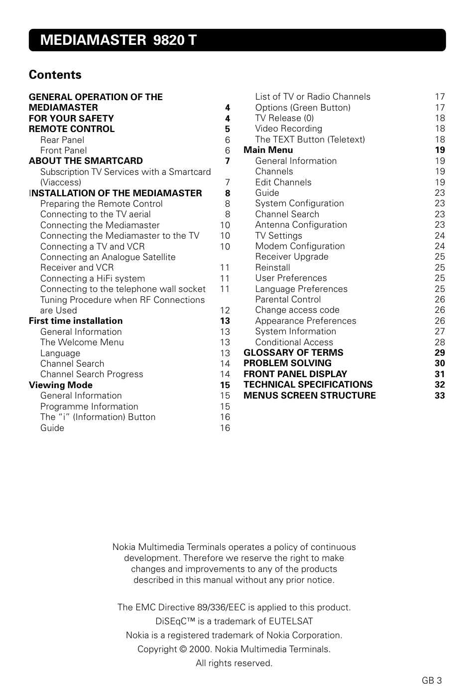 Nokia 9820 T User Manual | Page 2 / 33