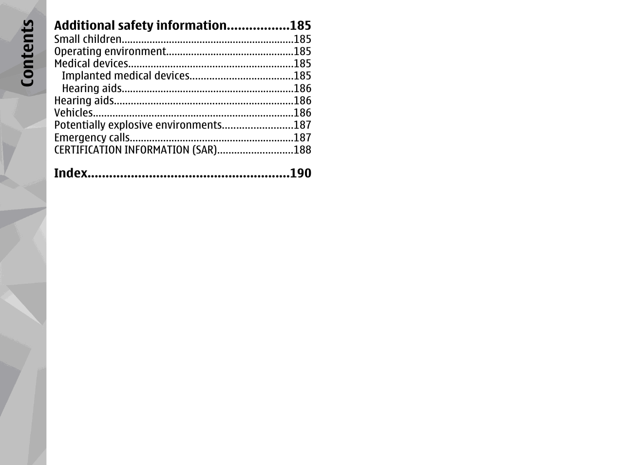Co nte nts | Nokia 002F4W8 User Manual | Page 10 / 195