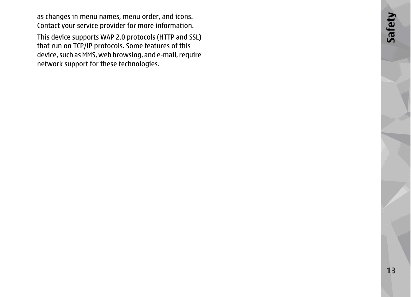 Safet y | Nokia 002F4W8 User Manual | Page 13 / 195