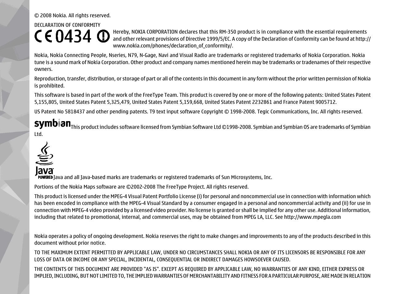Nokia 002F4W8 User Manual | Page 2 / 195