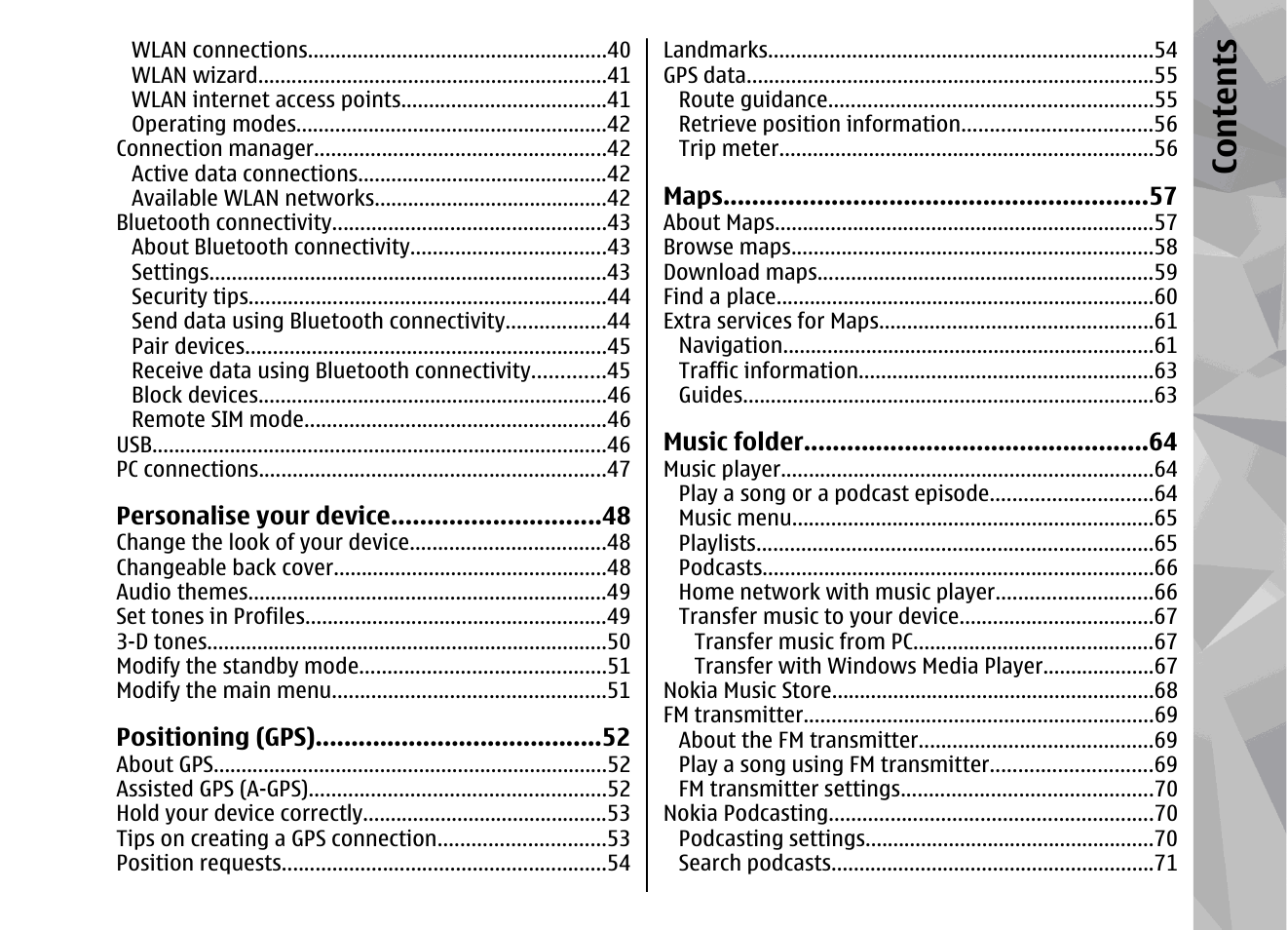 Co nte nts | Nokia 002F4W8 User Manual | Page 5 / 195